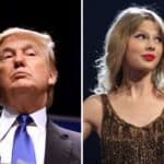 Donald Trump (left), Taylor Swift (right)
